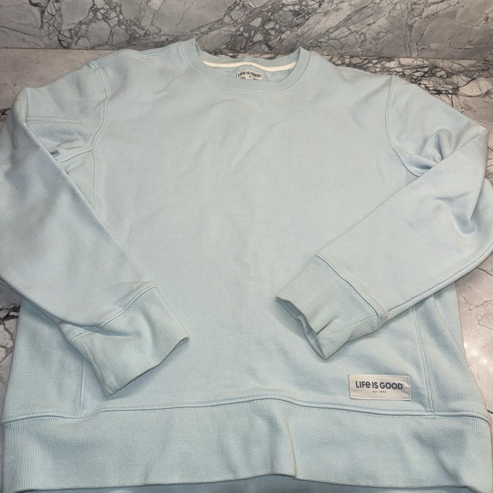 Life Is Good Women's Medium Blue Sweatshirt Crewneck